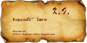 Kopcsó Imre névjegykártya