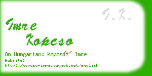 imre kopcso business card